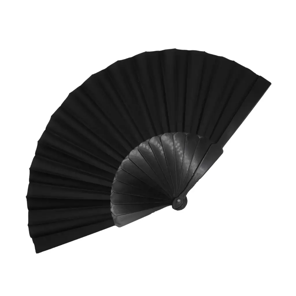 Abanico negro clásico, diseño cómodo para verano (12 piezas)