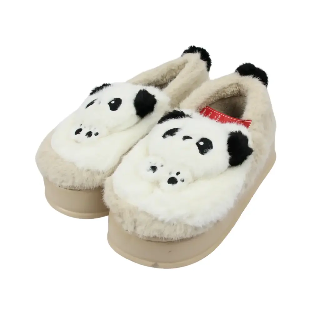 Pantuflas afelpadas diseño de panda (3 piezas)