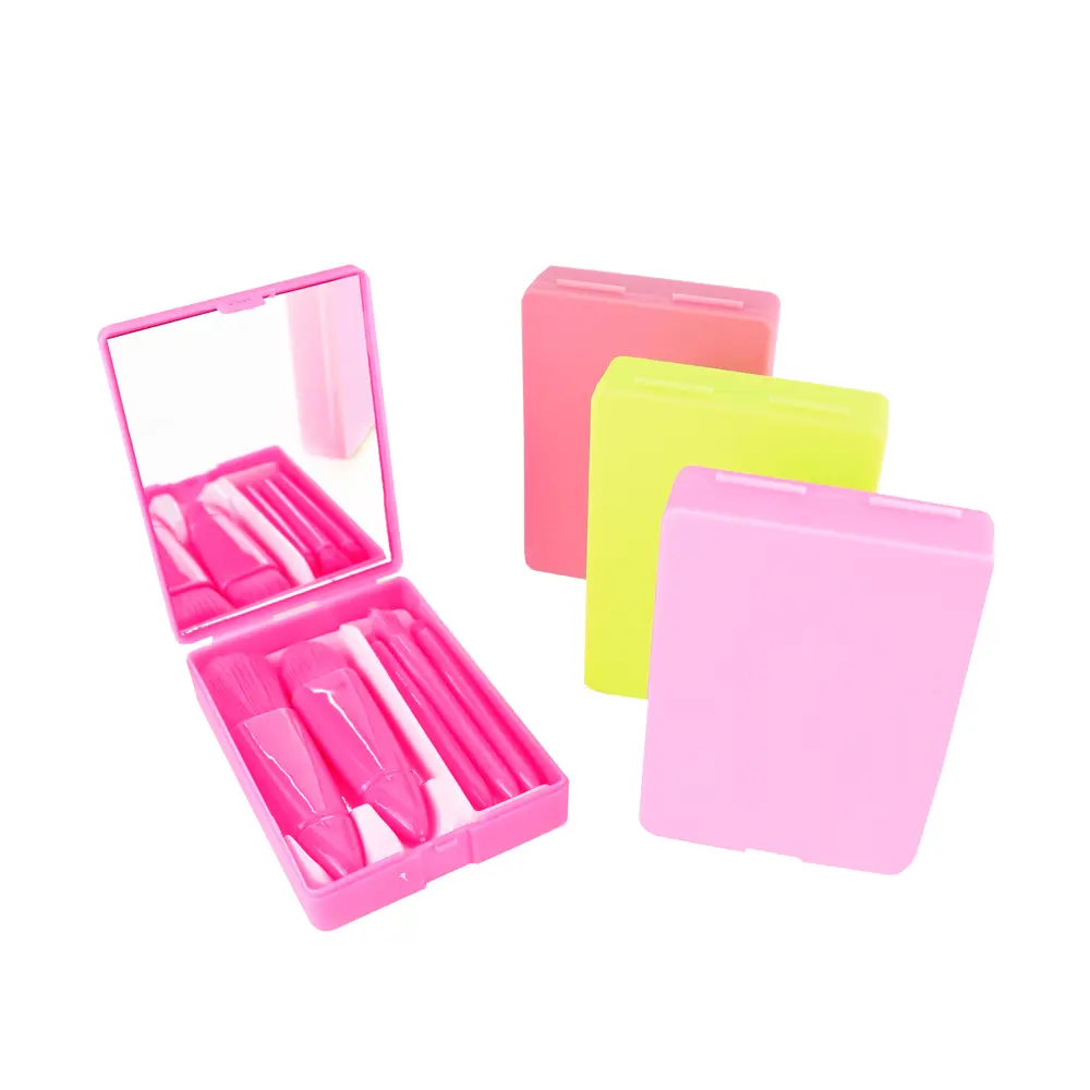 [BRUSH-033] Set de 5 brochas en lata con espejo (1 pieza)