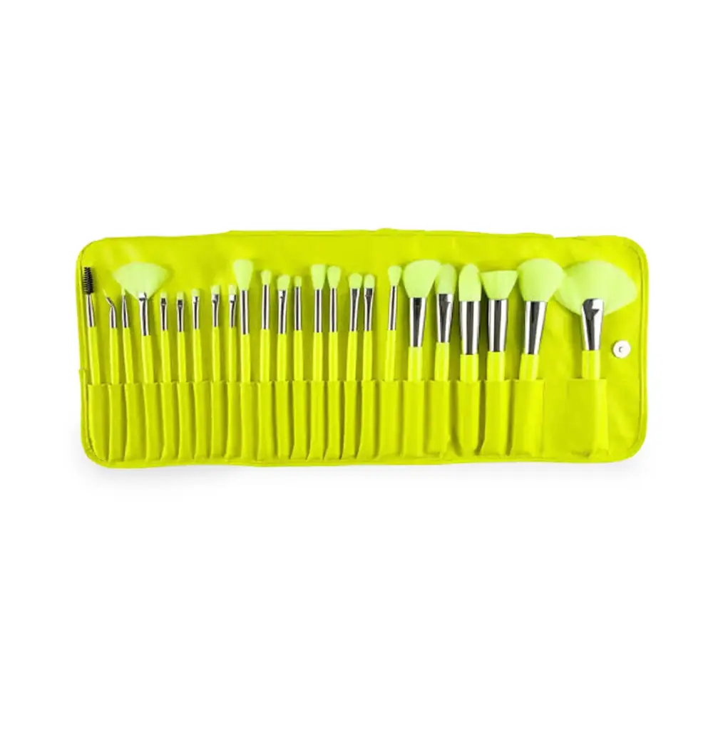 Estuche con 24 brochas de colores neón (1 pieza)