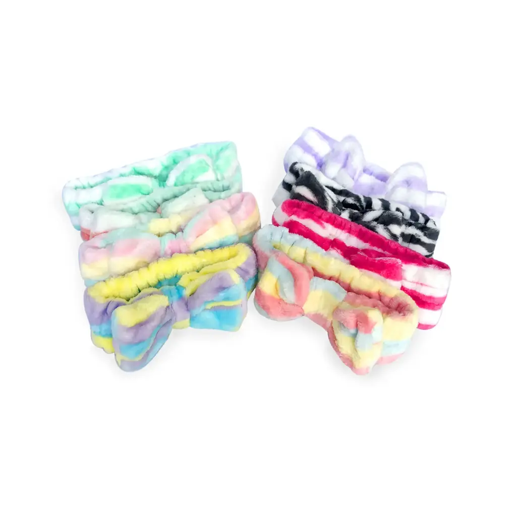 [MMS-FABRIC-HB2] Banda para maquillaje con diseño de raya elegante (20 piezas)