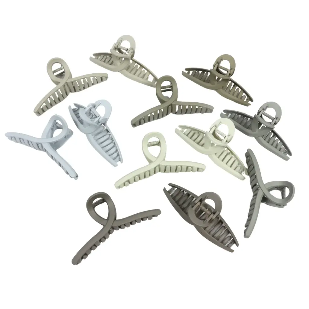 Pinza para cabello en colores grises (12 piezas)