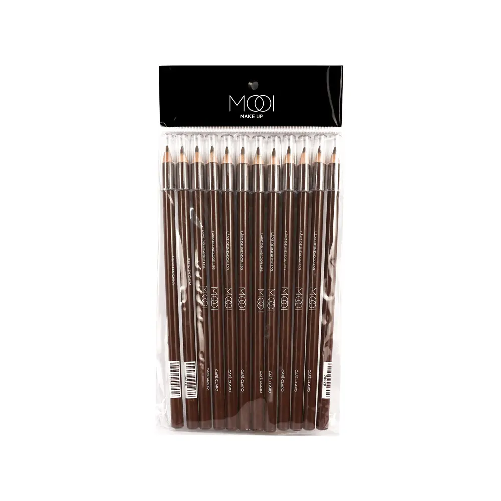 Delineador de madera café claro (12 piezas)