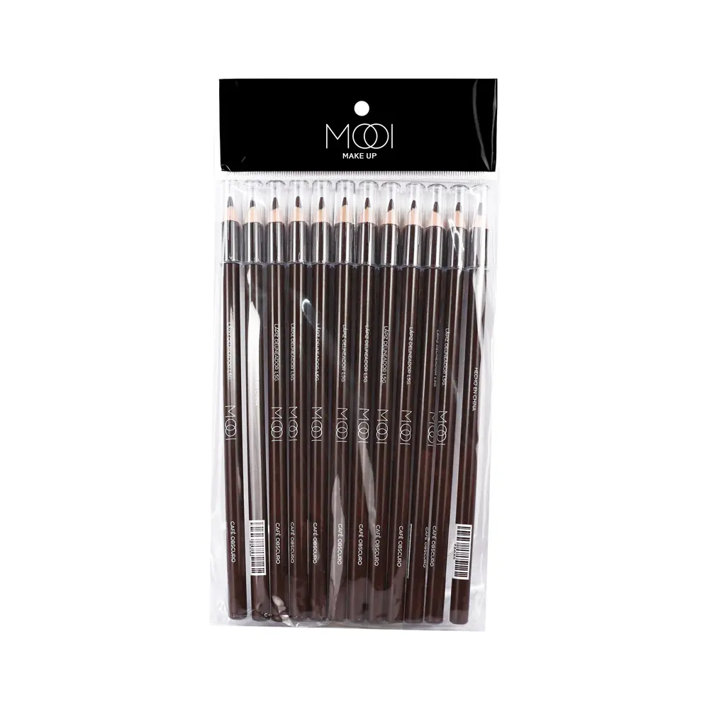[75030] Delineador de madera café oscuro (12 piezas)