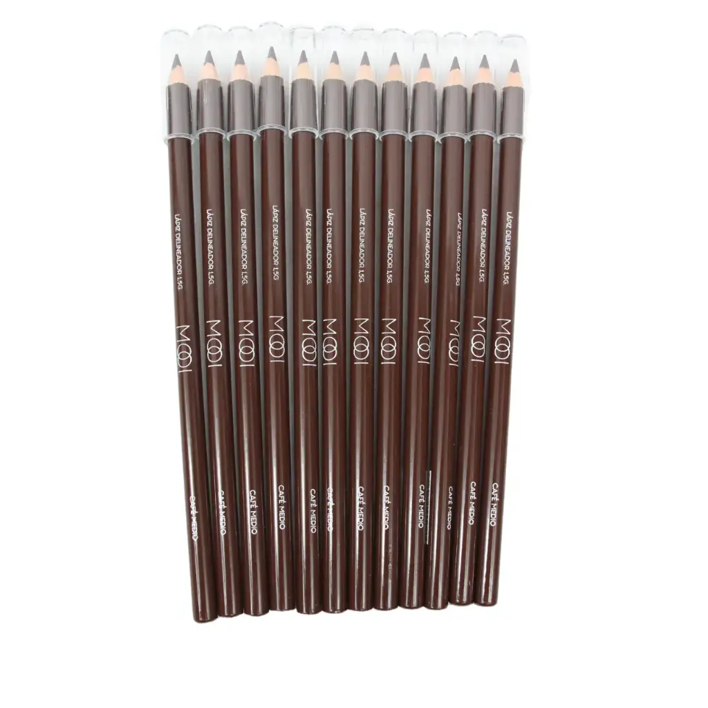 [750217] Delineador de madera café medio (12 piezas)