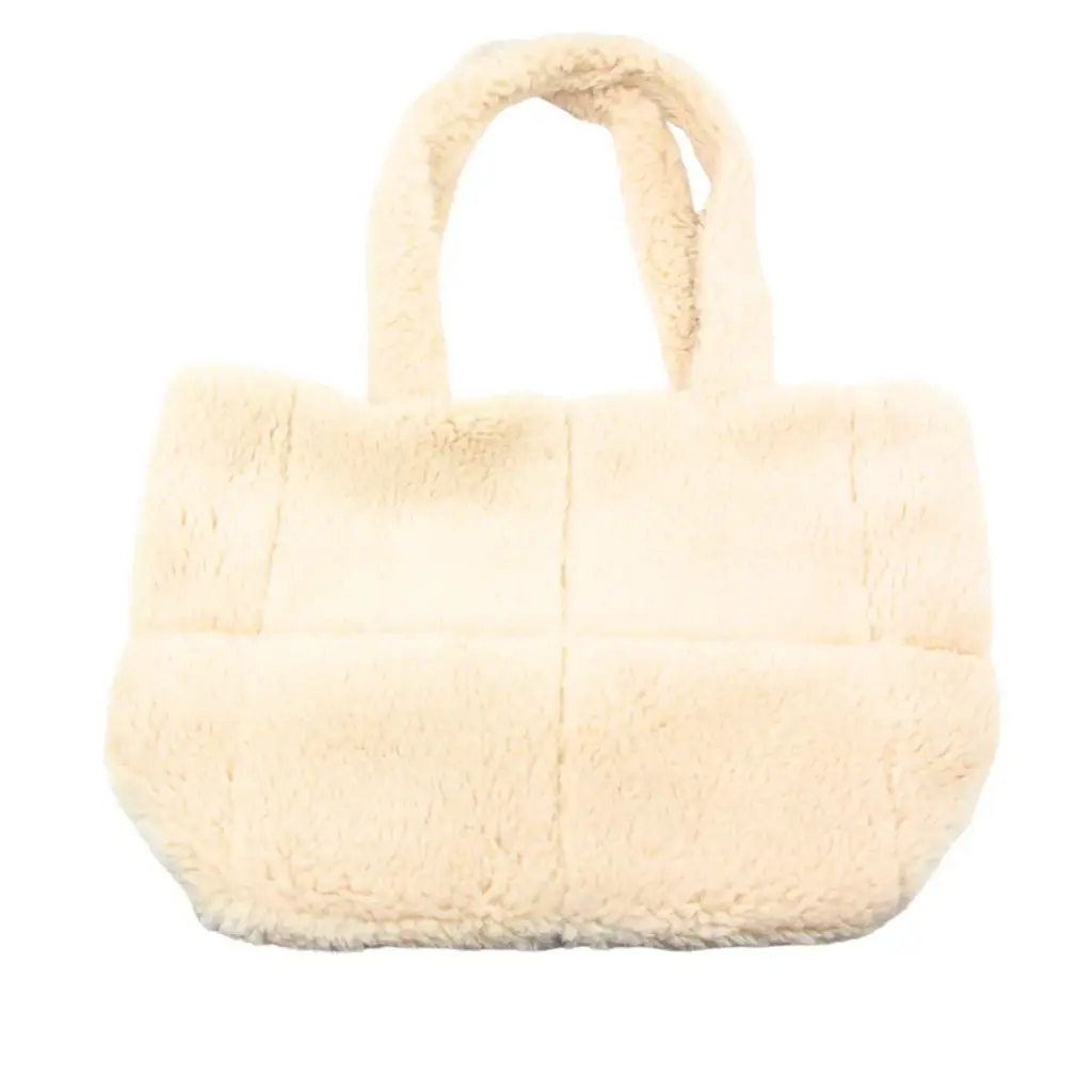 [88816-CAFECLARO] Bolsa de peluche color café claro, textura esponjosa (1 pieza)