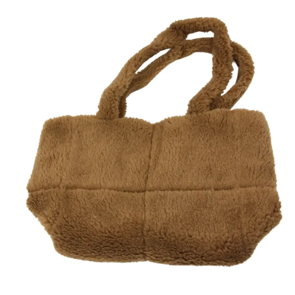 Bolsa de peluche café oscuro, diseño cómodo (1 pieza)