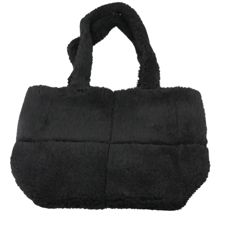 Bolsa de peluche negra elegante y práctica (1 pieza)