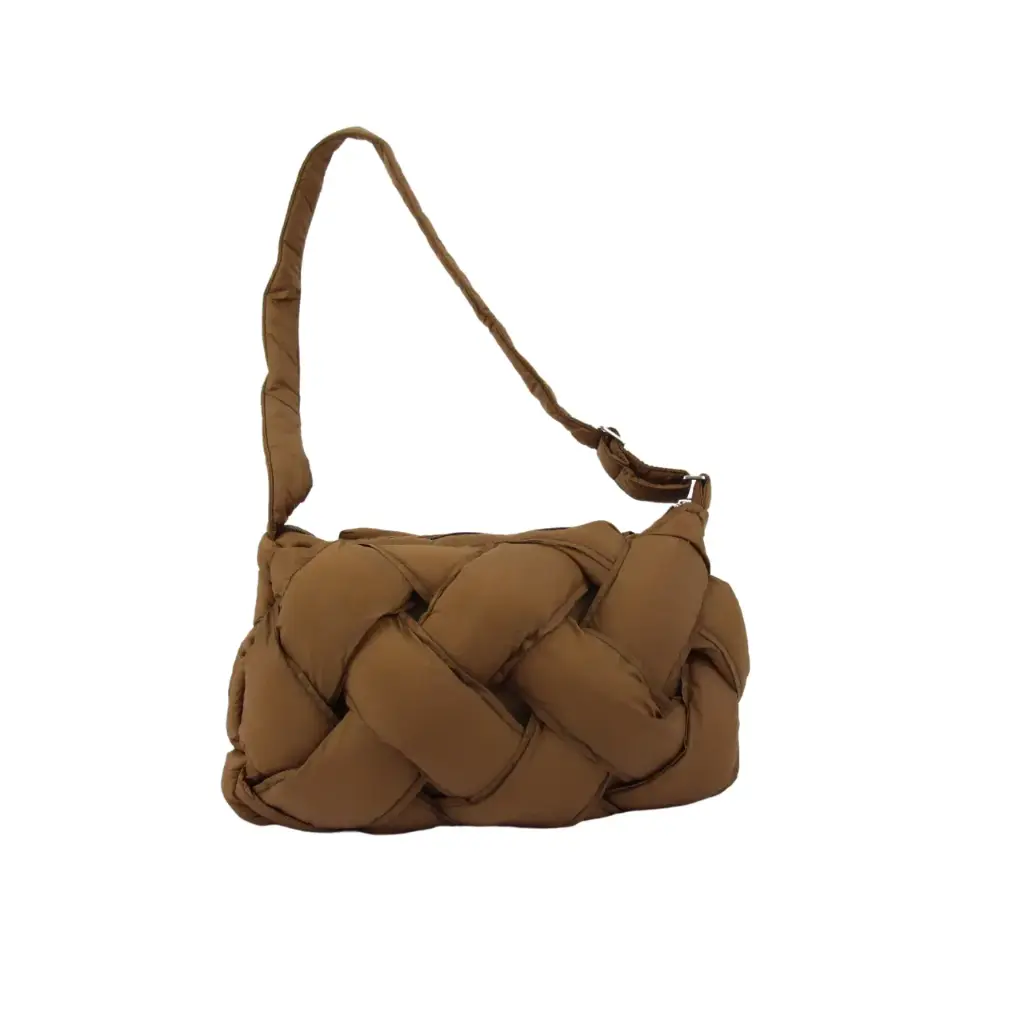 Bolsa con asa trenzada café oscuro para uso diario (1 pieza)