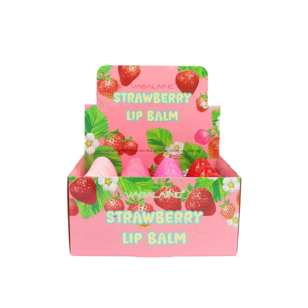 Bálsamos labiales sabor fresa hidratante (24pzs)