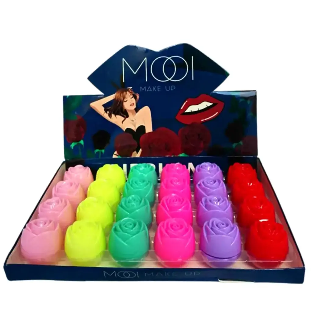 [MOOI-LB-02] Bálsamos rosas multicolor, hidratación y suavidad (24 piezas)