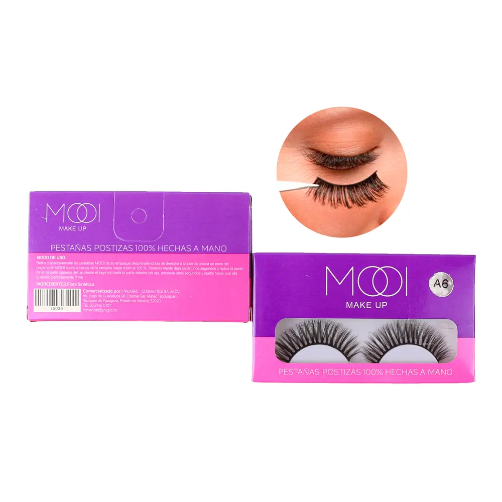 Pestañas 100% hechas a mano, resistentes (12 piezas)