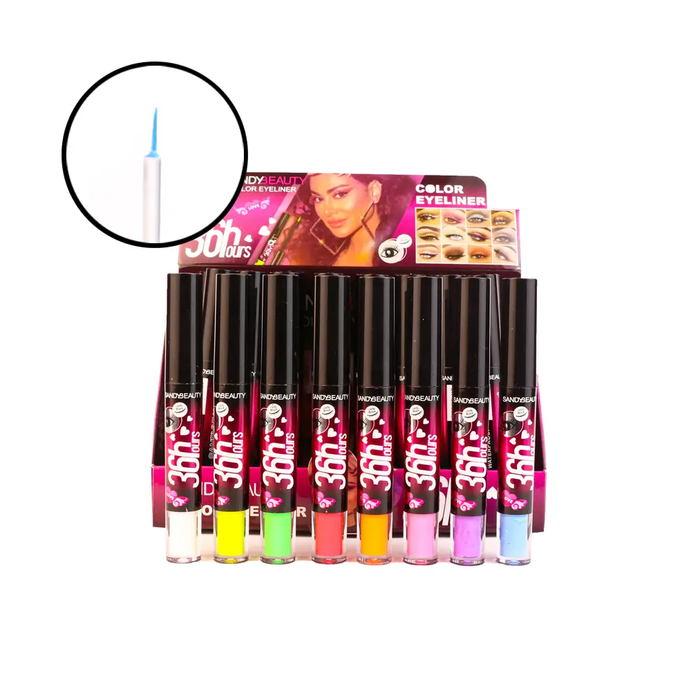 Delineador neón en pincel duración 36h (24 piezas)
