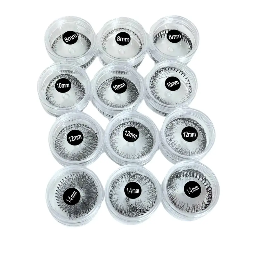 [EYELASH-500] Pestañas de grupo en 4 medidas (12 piezas)