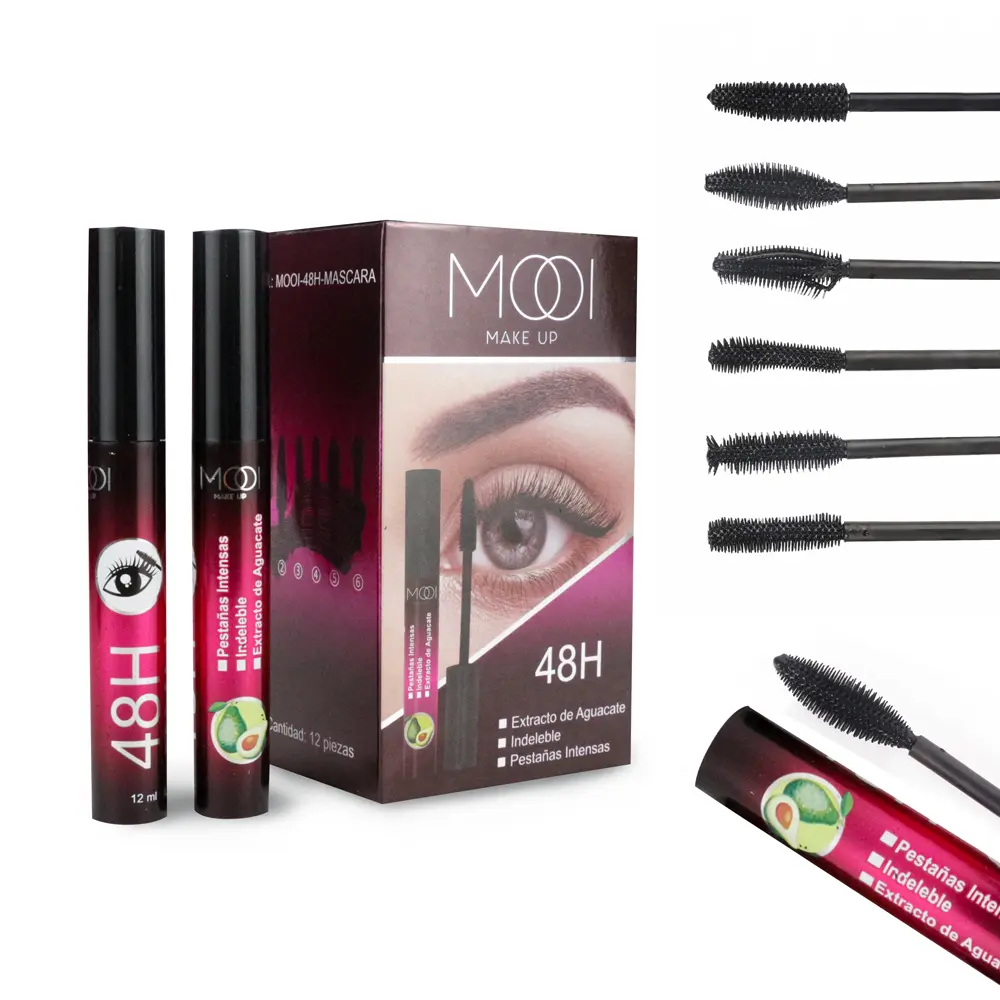 [MOOI-48H-MASCARA] Máscara de pestañas con diferentes cepillos (12 piezas)