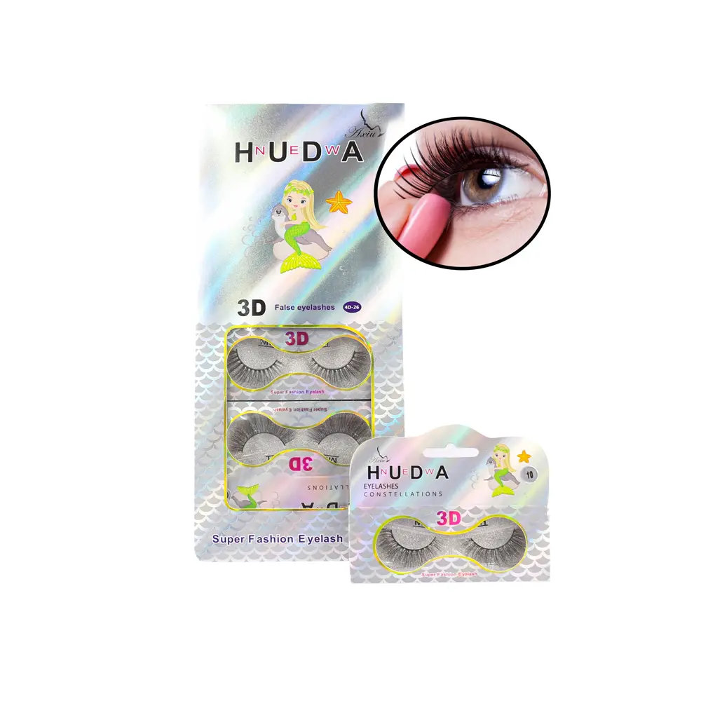 Pestañas diseño de sirenas, acabado profesional (12 piezas)