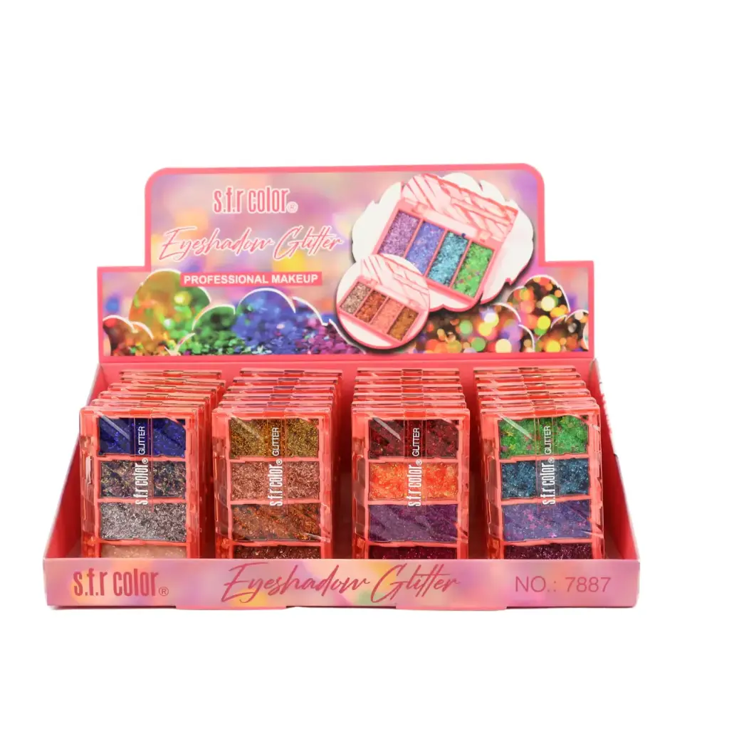 [SFR7887] Paleta de bolsillo 4 tonos con glitter (24 piezas)