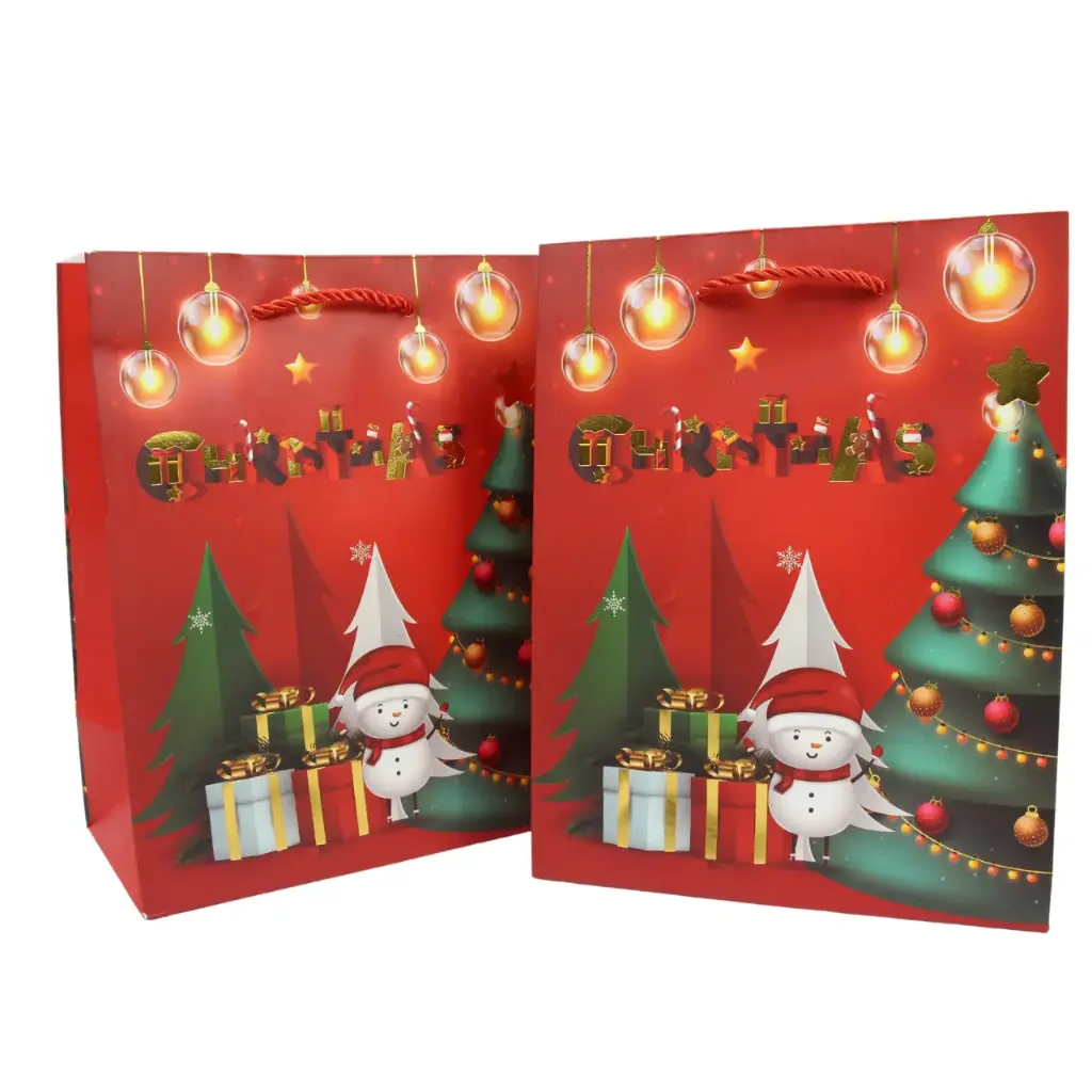 Bolsa de regalo navideña segura y resistente 18x23x10cm (12 piezas)