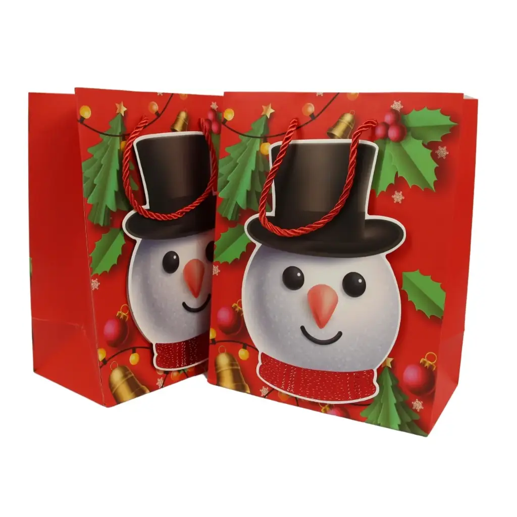 Bolsa de regalo navideña con estampados elegantes 41.5x30x12cm (12 piezas)