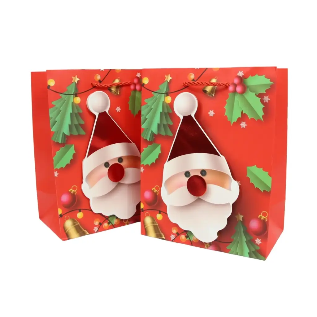Bolsa de regalo navideña colorida para fiestas 18x23x10cm (12 piezas)
