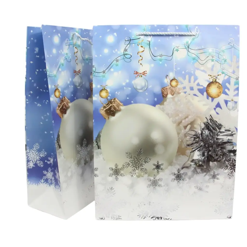 Bolsa de regalo navideña para regalos medianos 41.5x30x12cm (12 piezas)