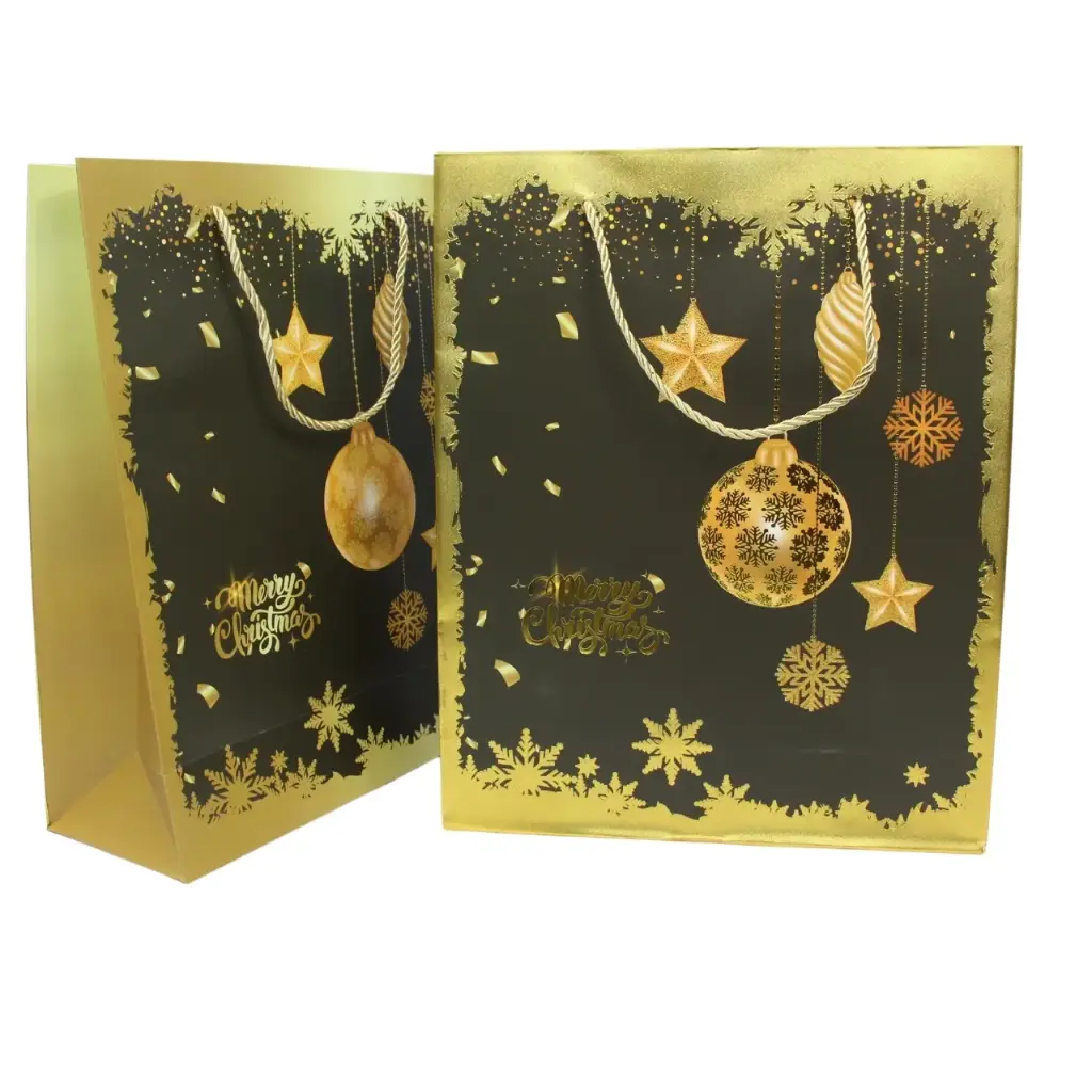 Bolsa de regalo navideña para presentaciones 41.5x30x12cm (12 piezas)