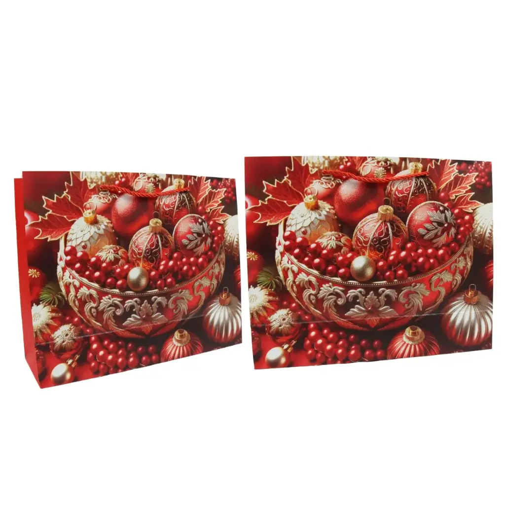 Bolsa de regalo navideña para regalos navideños 32x26x10cm (12 piezas)