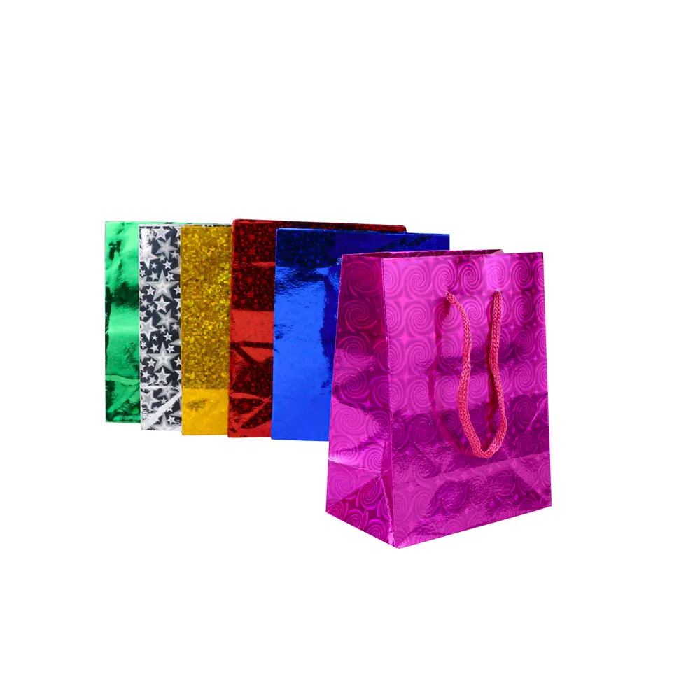 Bolsa de regalo metálica brillante 14.5*11.5cm (12 piezas)