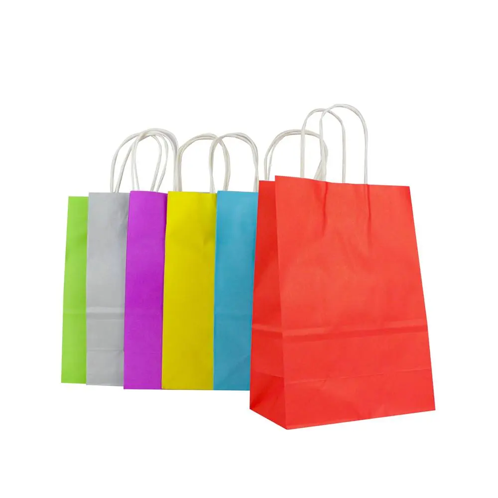 Bolsa de regalo lisa con asas cómodas (12 piezas)