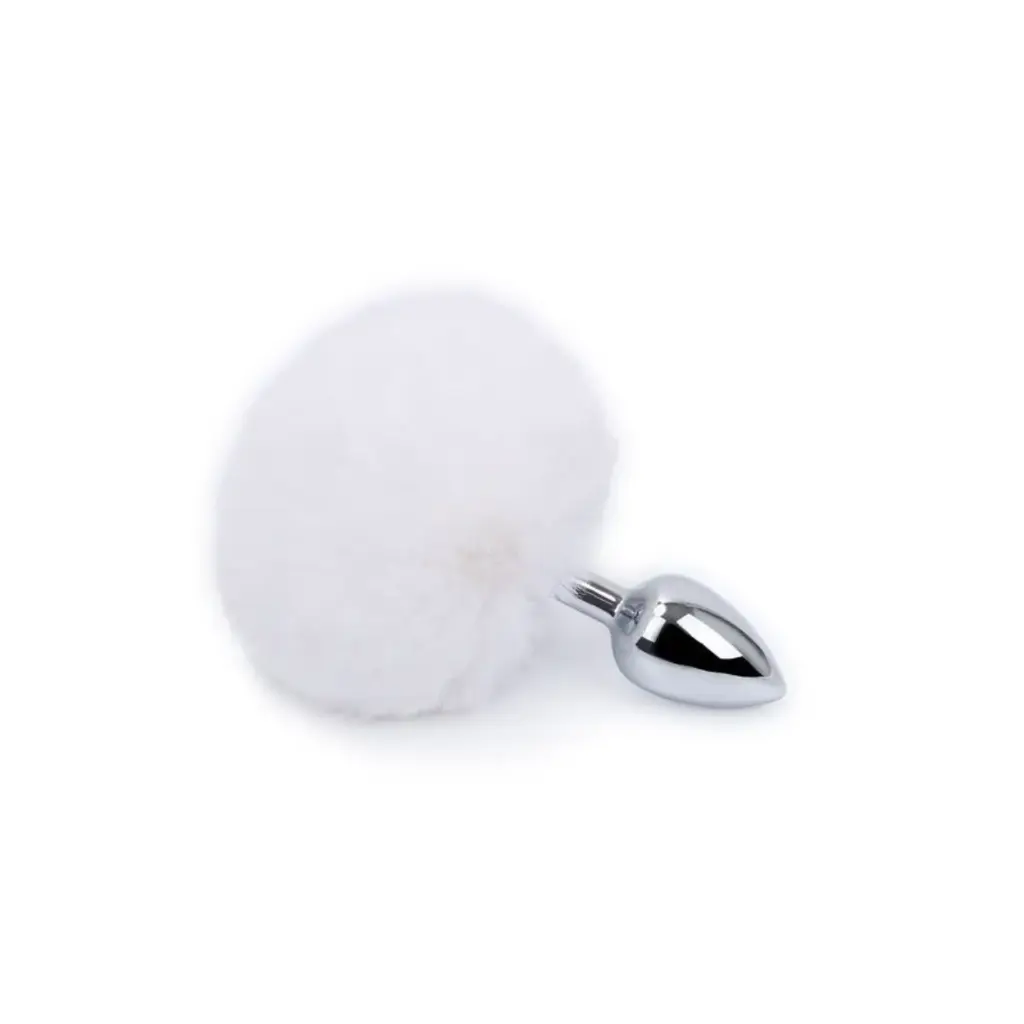 [RABIT-PLUG-BLANCO] Plug chico con pompon decorativo (1 pieza)