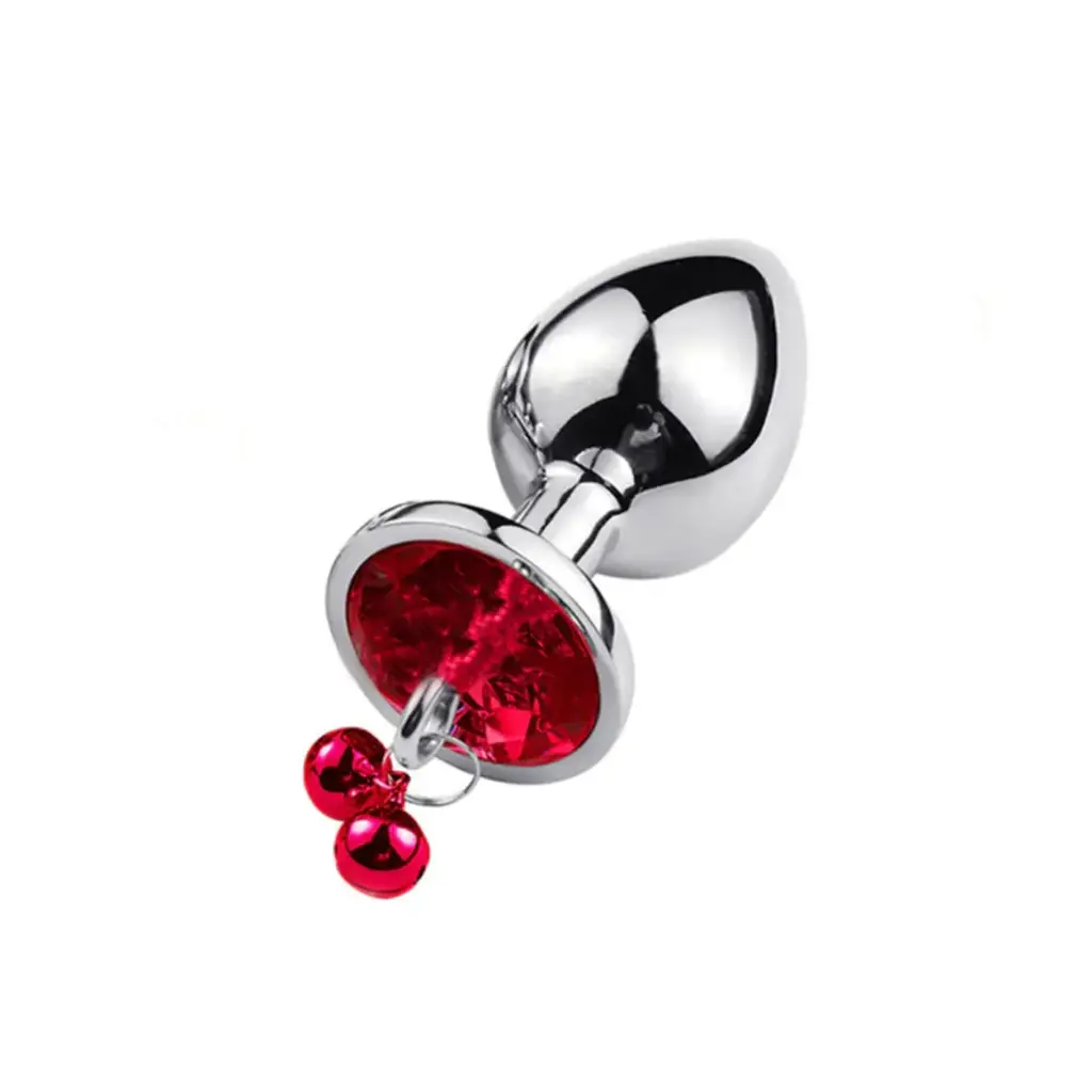 [SEX-03-L] Plug grande de metal diseño diamante y cascabeles (1 pieza)