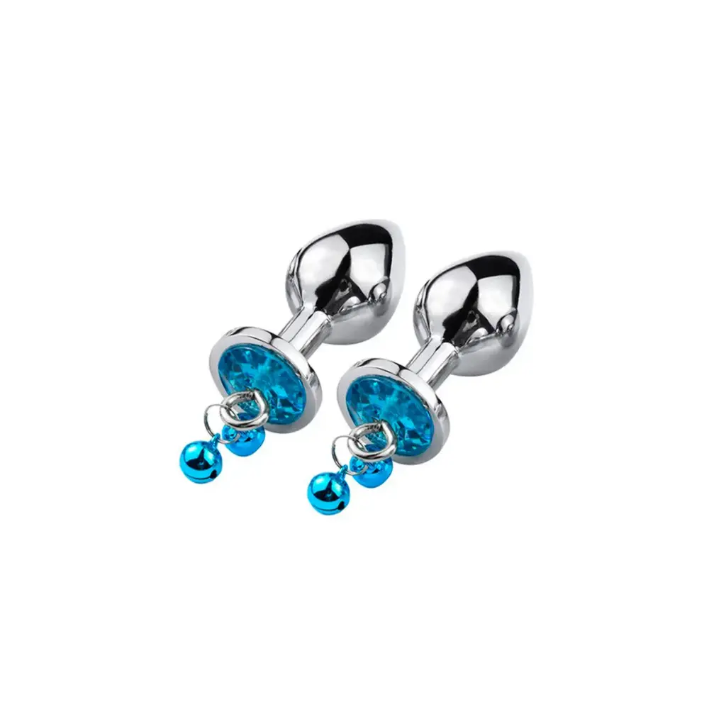 [SEX-03-M] Plug mediano de metal diseño diamante y cascabeles (1 pieza)