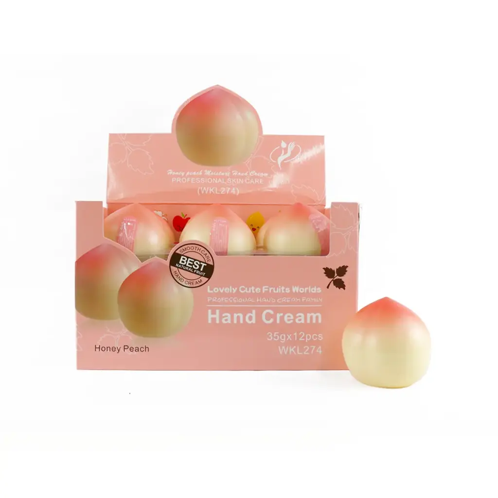 Crema hidratante para manos con aroma a durazno (12 piezas)