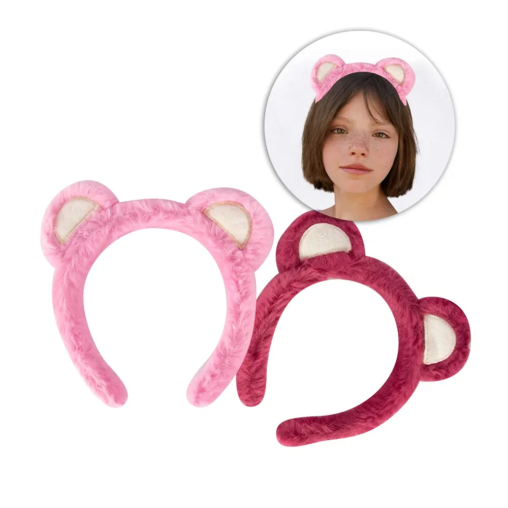 Diadema afelpada con diseño de orejas de oso (12 piezas)