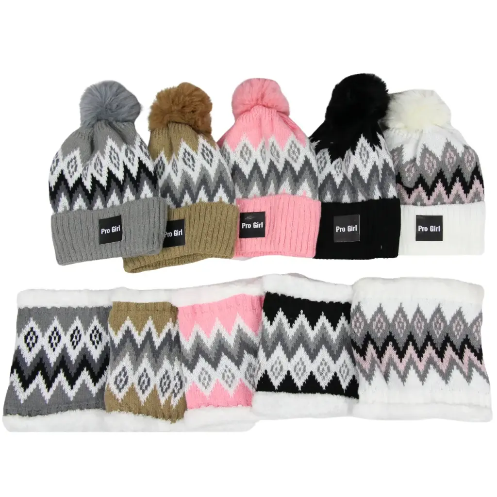 [CAP-10] Gorro con bufanda afelpado (12 piezas)