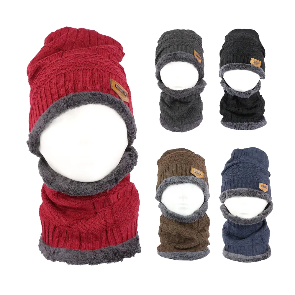 Gorro con bufanda afelpado (12 piezas)