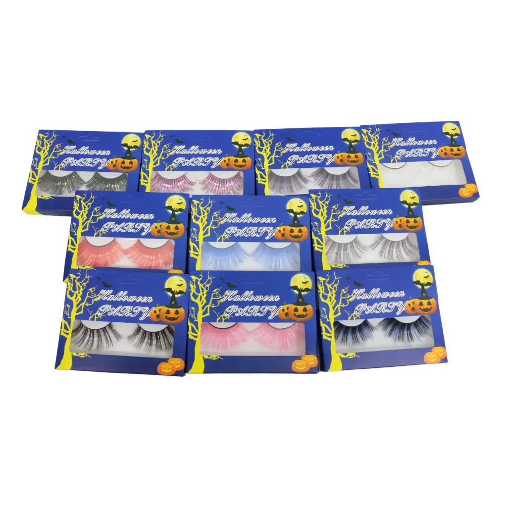 [FHW-09] Pestañas para halloween con diseño divertido (10 piezas)