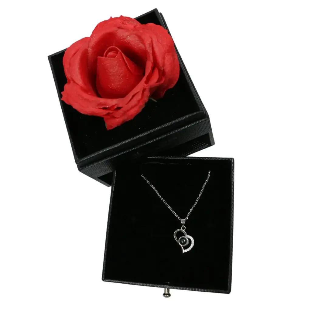 Alhajero con collar y detalle de rosa (1 pieza)