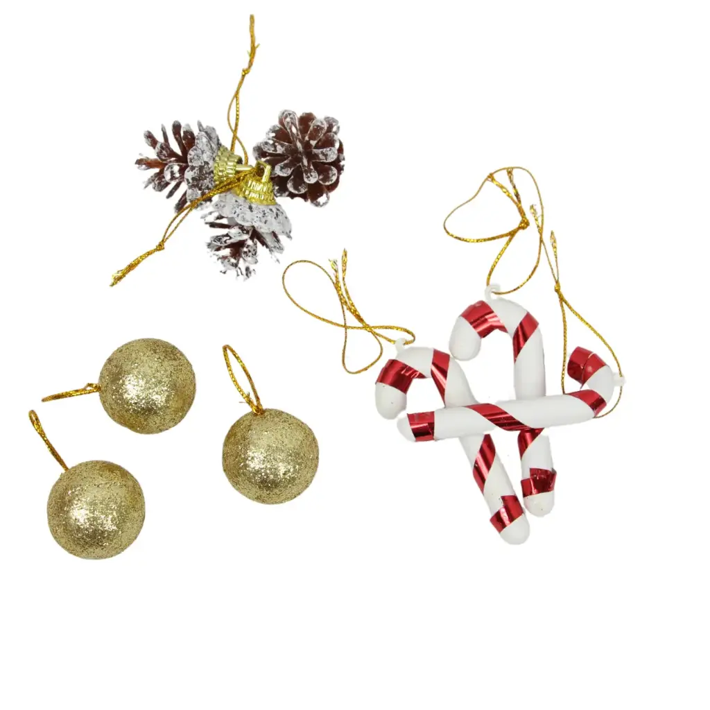 [J3186] Set de adornos navideños clásicos variados (12 piezas)