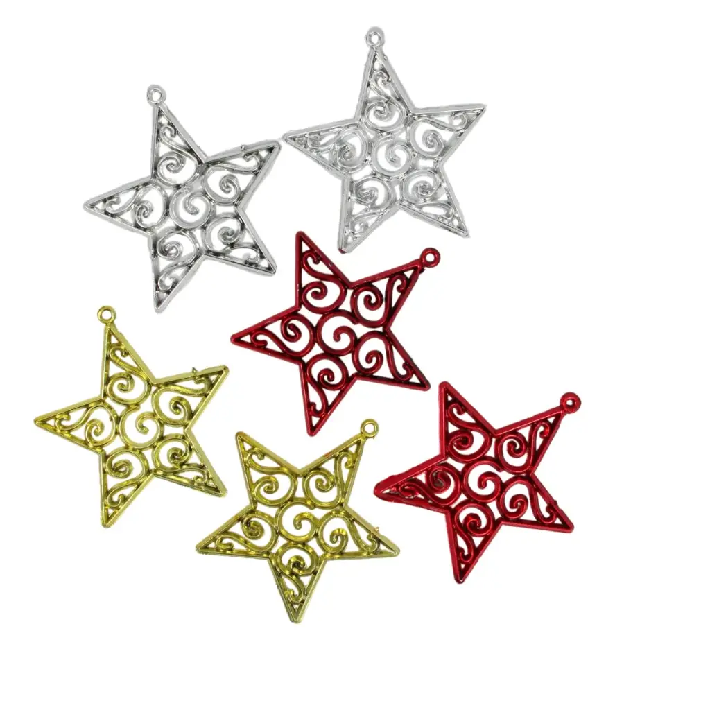 [J3212] Adorno navideño con diseño de estrella brillante (12 piezas)