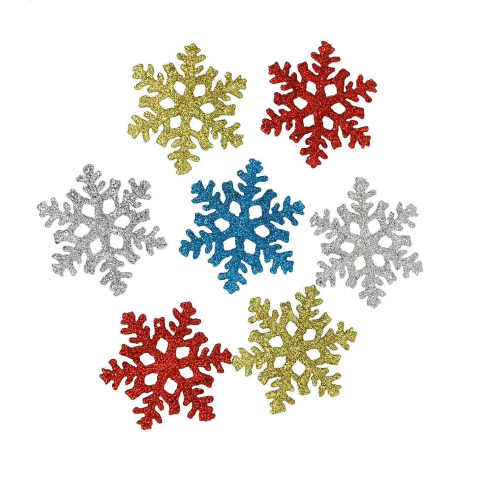 [J3400] Adorno navideño con diseño de copo de nieve (12 piezas)