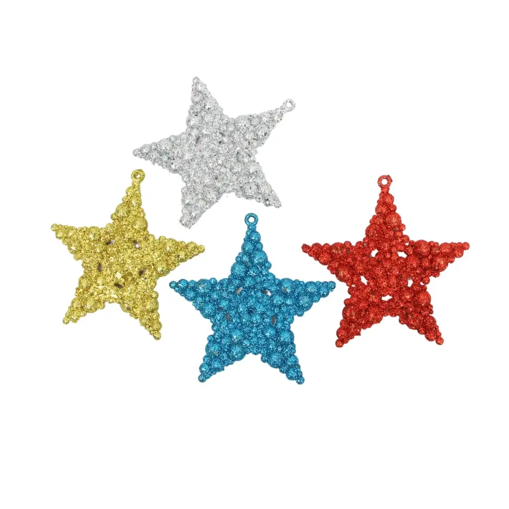 [J3404] Adorno navideño con diseño de estrella elegante (12 piezas)