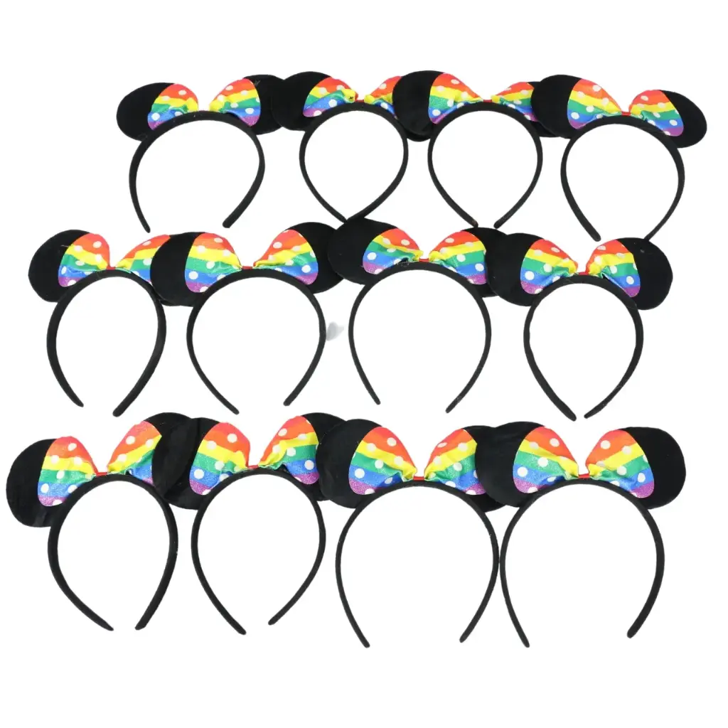 Diadema con moño y diseño pride (12 piezas)