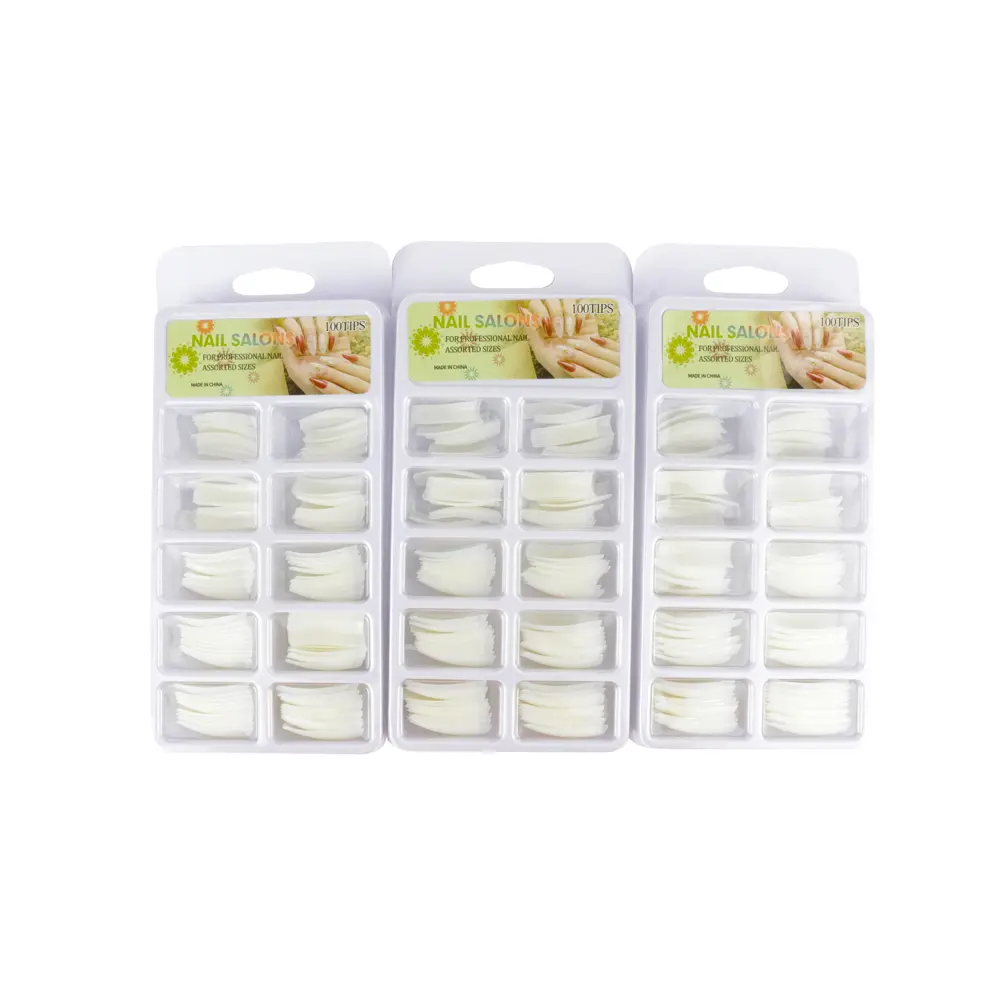 [UN-2-1] Tips de uñas blancos (12 piezas)