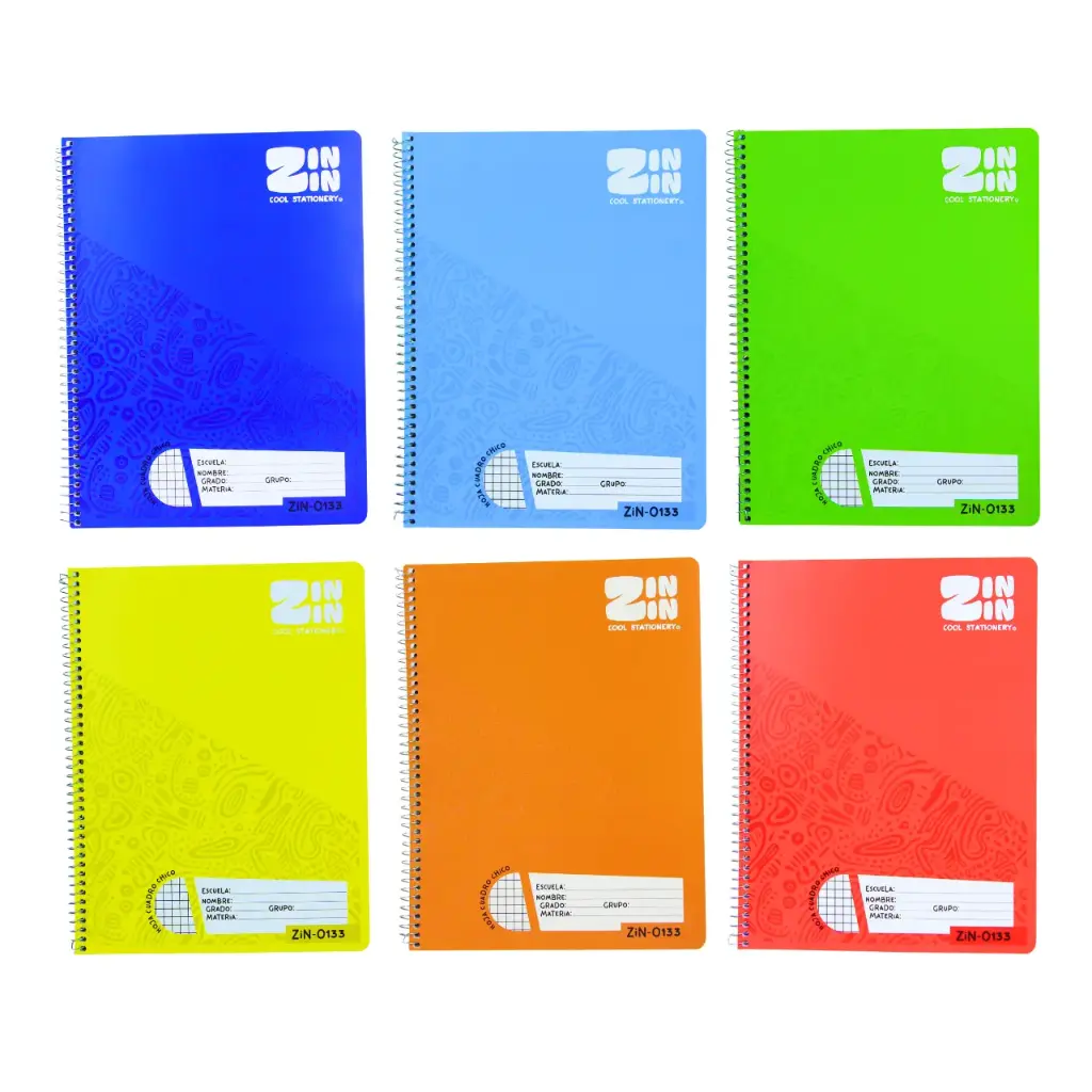 [ZIN-0133] Cuaderno con espiral y cuadros pequeños (1 pieza)