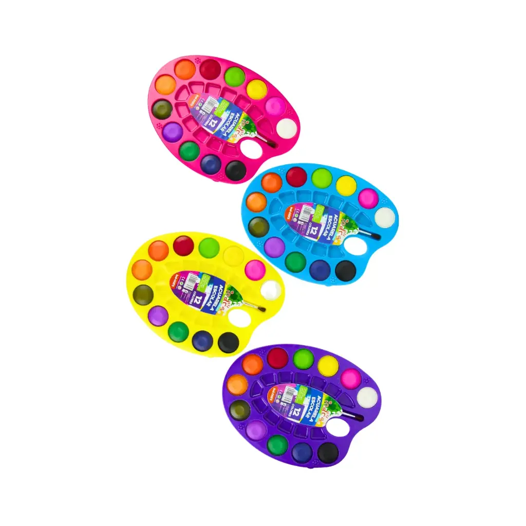 [IND-0073] Set de acuarelas en 12 colores vibrantes (1 pieza)