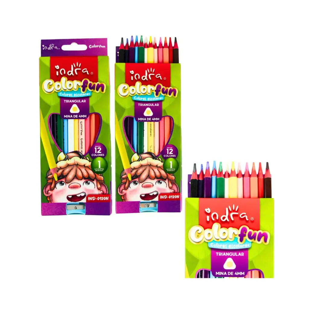 Caja de 12 lápices de colores color fun (1 set de 12 piezas)