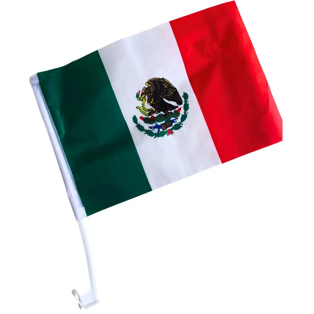 [FLAG-01] Banderines para carro 45x29 cm con palo de 45 cm (20 piezas)
