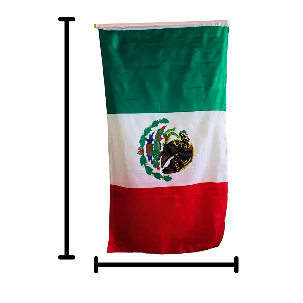 Bandera de méxico 155x90 cm sin palo (20 piezas)