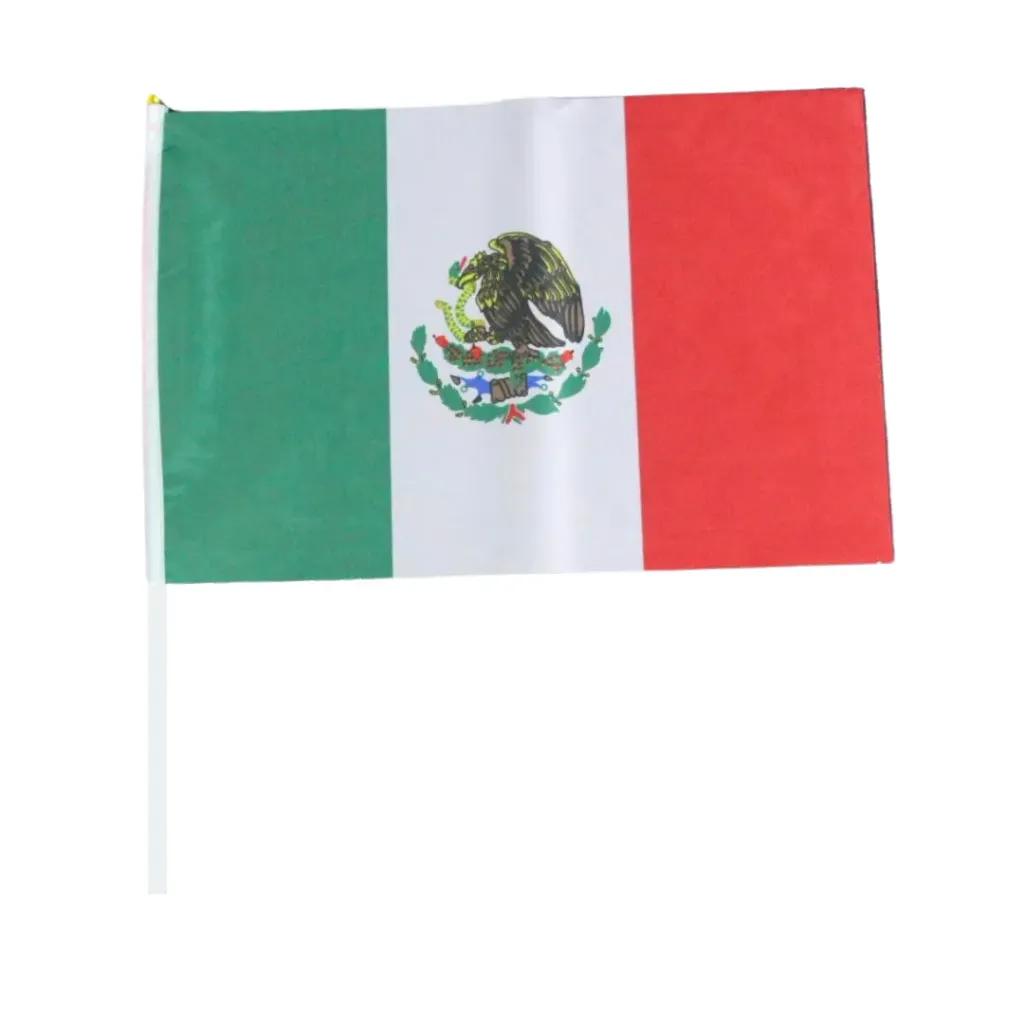 Bandera de 46x30 cm con palo de 60 cm (100 piezas)